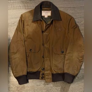 Filson Oilcloth Ranger Bomber Men's Extra Small XS Tobacco